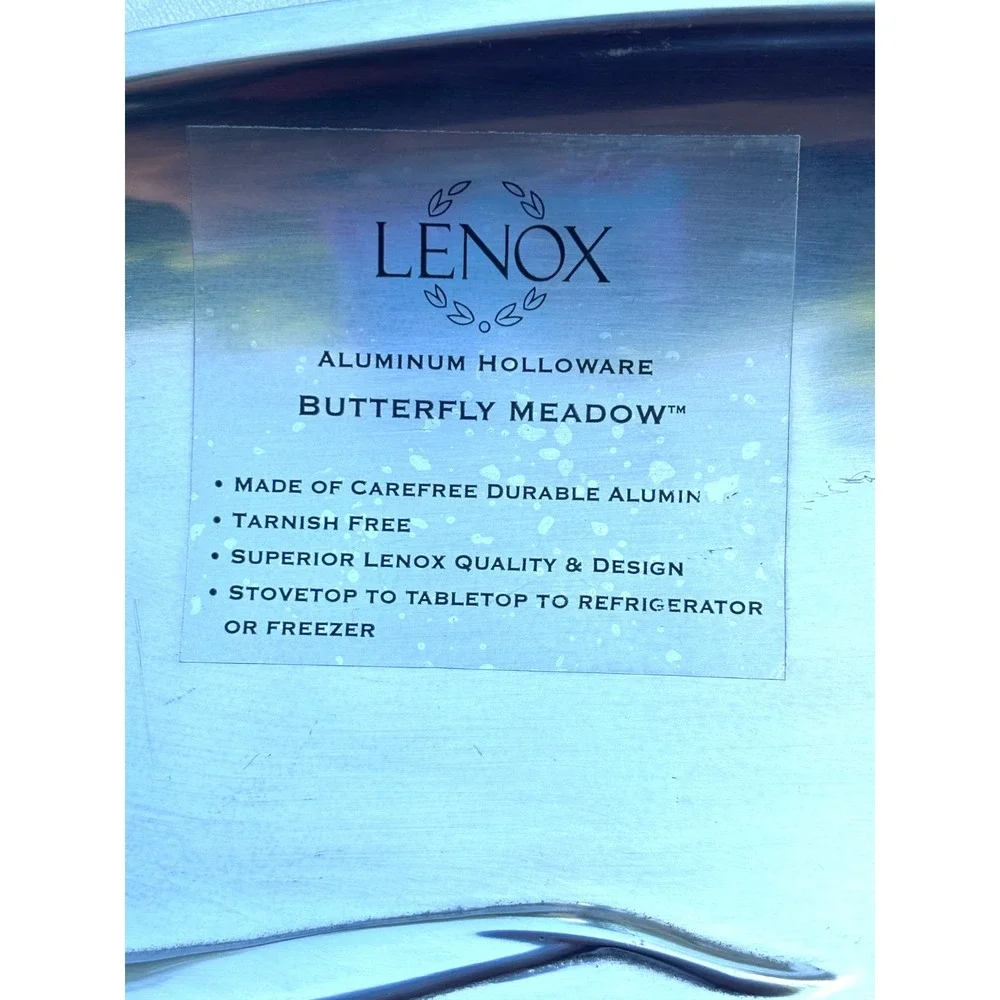 Lenox Aluminum‎ Holloware Butterfly Meadow Serving Bread Tray Platter Serveware